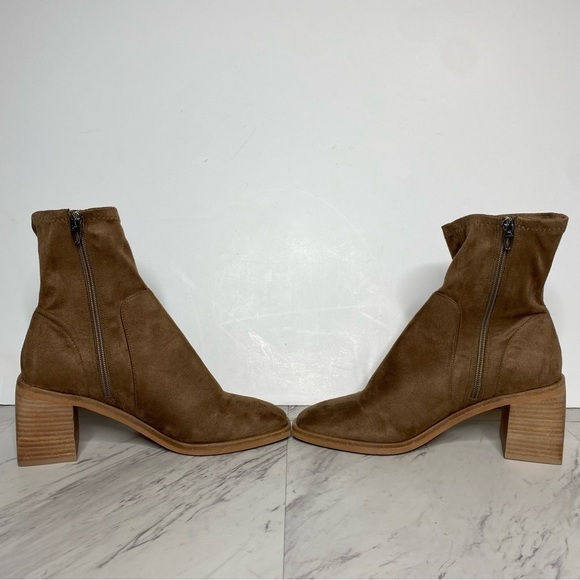 Dolce Vita Indiga Faux Suede Brown Heeled Bootie 9 - Picture 5 of 13